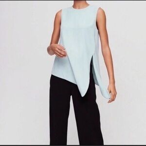 Babaton Light Blue asymmetrical Sleeveless Top